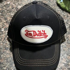 Von Dutch Black and White Trucker Hat vintage